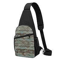 Retro Plank Crossbody Chest Bag, Casual Backpack, Small Satchel, Multi-Functional Travel Hiking Backpacks