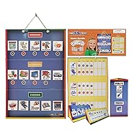 Visual Schedule for Kids Home Bundle: Daily Calendar and Weekly Progress Chart w/18