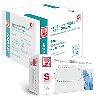 Basic Medical Blue Nitrile Exam Gloves - Latex-Free & Powder-Free - NGPF7001(Case of 1,000), Small