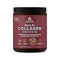 Ancient Nutrition Collagen Powder Protein with Probiotics, Unflavored Multi Collagen Protein with Vitamin C, 40 Servings, Hydrolyzed Collagen Peptides Supports Skin and Nails, Gut Health, 14.3oz