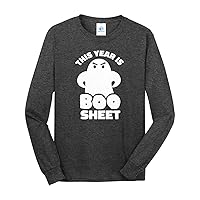 Threadrock Men's This Year is Boo Sheet Halloween Long Sleeve T-Shirt