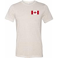 Mens Canada Tee Canadian Flag Pocket Print Tri Blend Shirt