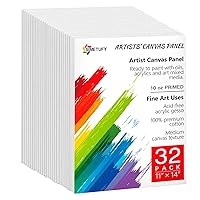 Simetufy Canvas 11 x 14 Inch, Canvas Boards for Painting 32 Pack, Blank Canvas for Painting Using Acrylic Paint or Oil (Pre-Primed)