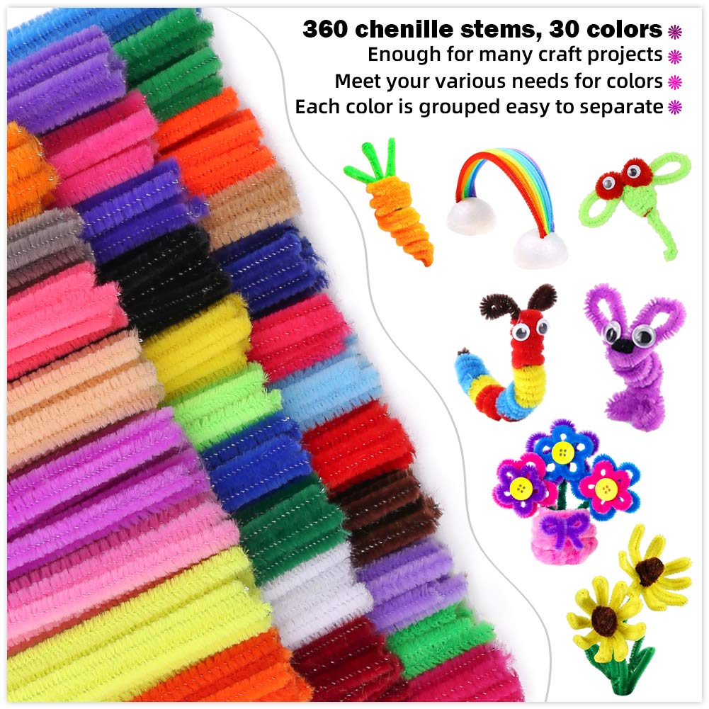25 or 50 CHENILLE CRAFT PIPE CLEANERS STEMS 12" 30cm MULTICULTURAL ANIMAL HAIR 