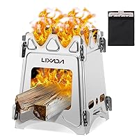 Lixada Camping Stove Wood Burning Stoves Portable Backpacking Stove Stainless Steel Alcohol Stove for Outdoor Camping Hiking Backpacking Picnic BBQ