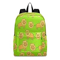 Lion School Backpack for Kid 5-19 yrs,Cartoon Lion Backpack Childen School Bag Polyester Bookbag