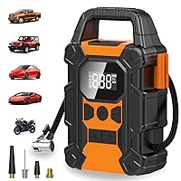 Tire Inflator Portable Air Compressor,150 PSI Heavy Duty Cordless Air Pump for Car Tires, 4X Faster Inflation Battery Operated Car Tire Pump for Big Cars, Motorcycles, Bikes