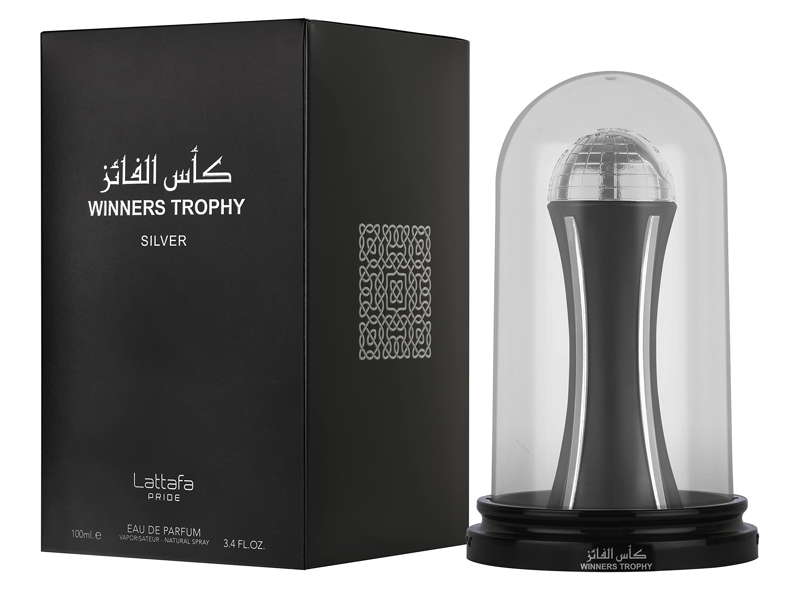 Lattafa Al Khas Winners Trophy Silver for Unisex Eau de Parfum Spray, 3.4 Ounce