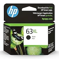 Original HP 63XL Black High-yield Ink Cartridge | Works with HP DeskJet 1112, 2130, 3630 Series; HP ENVY 4510, 4520 Series; HP OfficeJet 3830, 4650, 5200 Series | Eligible for Instant Ink | F6U64AN