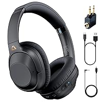 YMOO Bluetooth 5.2 Hybrid Active Noise Cancelling Headphones for Airplane Travel, Wired and Wireless ANC Headphones, 75H Playtime Over Ear Headphones, Bluetooth Headset with Mic for Adults (Y7)