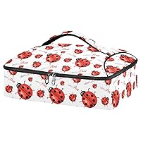 ALAZA Watercolor Funny Bright Insects Ladybug Insulated Casserole Carrier Casserole Caddy for Lasagna Pan, Casserole Dish, Baking Dish