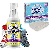Shoe Deodorizer Spray and Premium Luandry Detergent Sheets (40 Sheets) - Shoe And Laundry Odor Eliminating Bundle - Silver Ion Technology