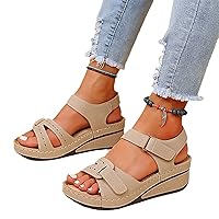 Comfortable Summer Low Wedge Walking Flip Flops Bottom Wedge Heels Sandals Shoes Women Platform Sandalias (Color : Off-White, Size : 37 EU)