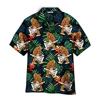 Bigfoot Tropical Hawaiian for Men Button Short-Sleeve Shirt,Bigfoot Lovers Shirt,Bigfoot Hawaiian Shirt,Bigfoot T-Shirts