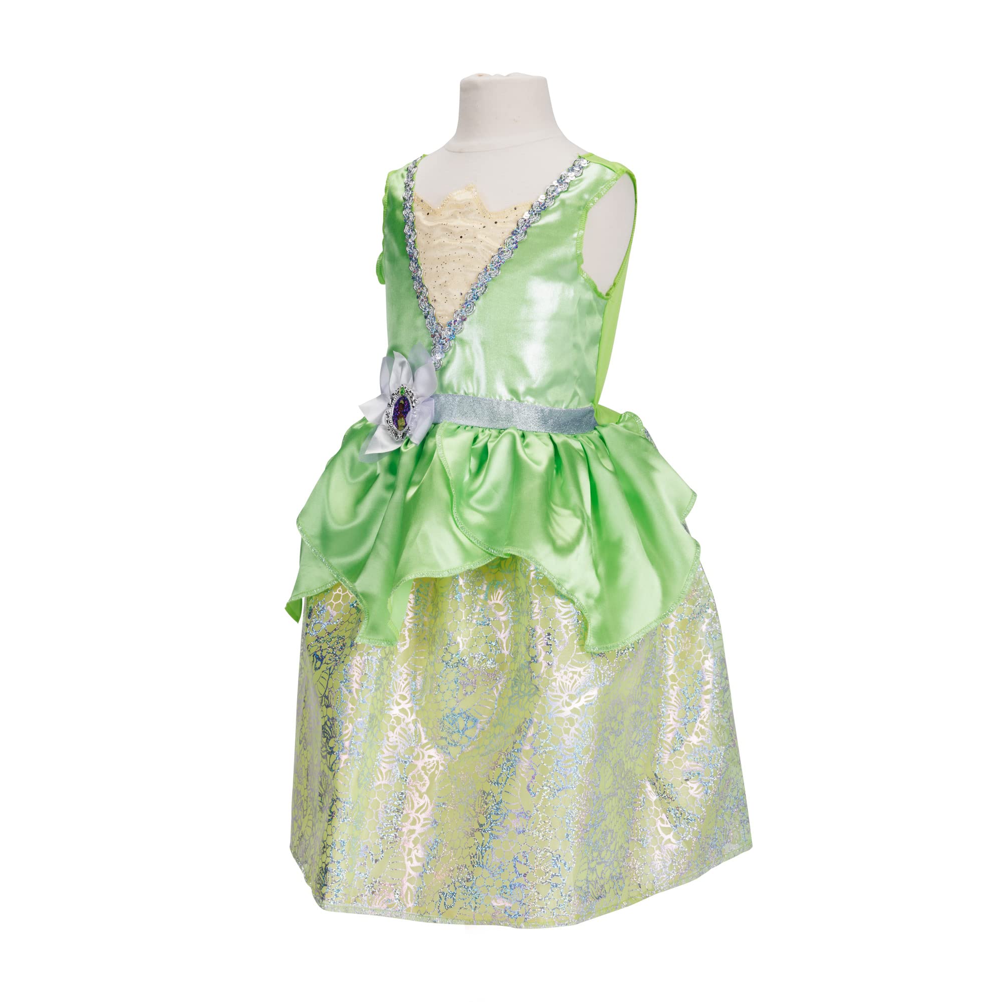 Disney Princess Disney 100 Tiana Dress Costume for Girls, Perfect for Party, Halloween Or Pretend Play Dress Up Child Size 4-6X