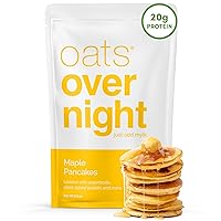 Oats Overnight - Maple Pancakes - Vegan, 20g Protein, High Fiber Breakfast Shake - Gluten Free, Non GMO Oatmeal (2.5 oz per meal) (24 Pack)