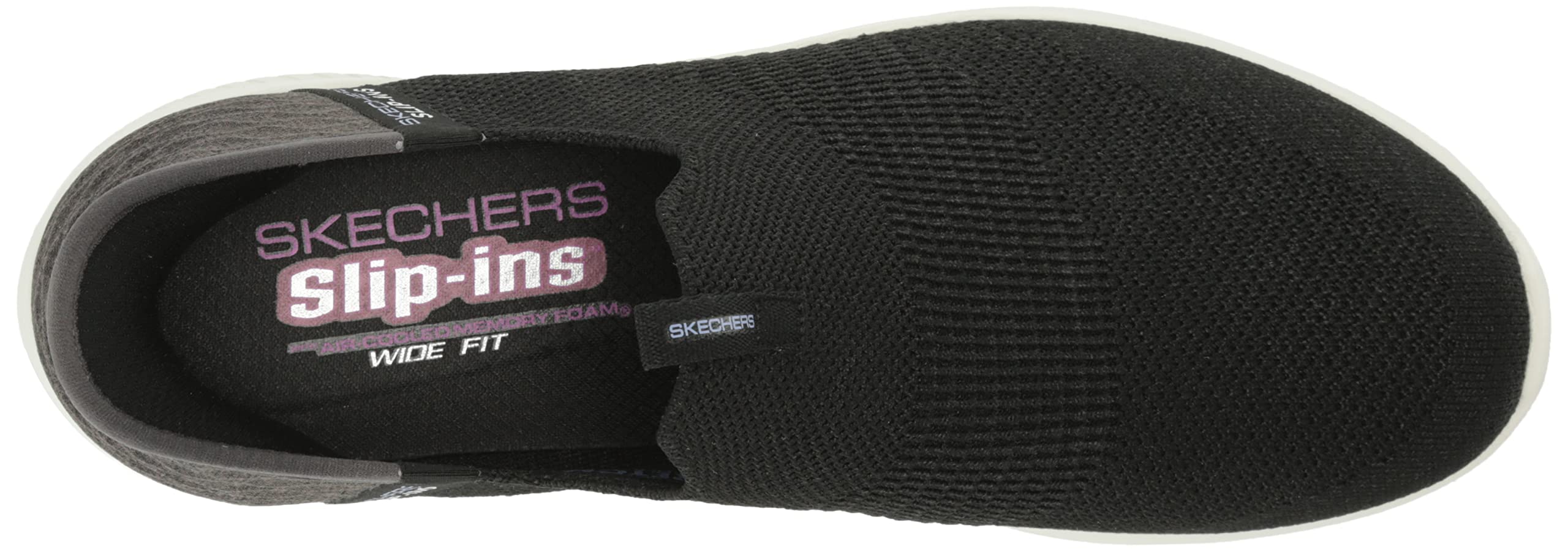 Skechers Sport Women's Women's Hands Free Slip Ins Ultra Flex 3.0 Smooth Step Sneaker, Black, 8.5 Wide