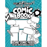 Hirano Hare's Cut And Create Your Own Comic Book: Blank Comic Pages Cut Out Speech Bubbles and Effects (Hirano Hare's Cut & Create)