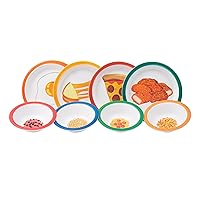 Mind Reader Kids Plate and Bowl Set, Toddler Plates, Cereal and Soup Bowl, Melamine, 8.25