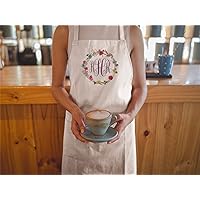Spring Easter Gift Personalized Monogrammed Chef Apron Gift for Women, Teen Girls and New Brides With Vibrant Ink Colors