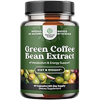 Pure Green Coffee Bean Extract Supplement – Best for Weight Loss Appetite Suppressant – 800 mg with Chlorogenic Acid Best Energy Booster Advanced Natural Potent Formula – 60 Capsules