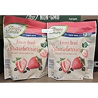 Simply Nature NON-GMO Freeze Dried Strawberries 1.0oz 28g (Two Bags)