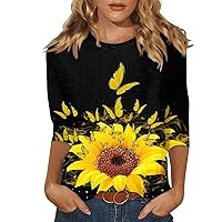 Women's Summer Short Sleeve Cute Bee Pattern Printed Top Fashion T-Shirt Cotton Top Novelty Cool Shirt