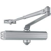 Lawrence Medium/Heavy Duty Door Closer Commercial Grade 1 - Surface-Mounted Commercial Automatic Door Closer with Adjustable 6-Speed Control and 3 Valves - Lawrence LH5016 Aluminum