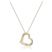 Amazon Essentials women 18k Yellow Gold Plated Sterling Silver Open Heart Pendant Necklace, 18