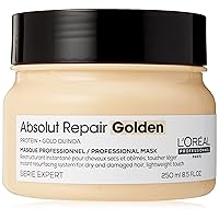 L'Oreal Professionnel Absolut Repair Golden Mask | Repairs Damage & Provides Shine | With Quinoa & Proteins | For Fine to Medium, Dry, & Damaged Hair | 8.5 Fl. Oz.