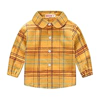 Toddler Boys Girls Long Sleeve Winter Shirt Tops Coat Outwear For Babys Clothes Plaid Black Yellow Pink Boy Top