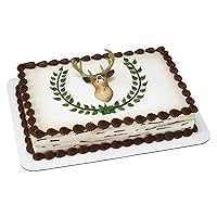 DecoSet® Deer Head Magnet Cake Decoration, Magnetic 1 Piece Cake Topper for Birthday, Hunting Celebration, Food Safe, Ready to Use Celebration Cake Showstopper
