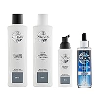 Nioxin System Kit 2, Cleanse, Condition, & Treat the Scalp for Thicker & Stronger Hair, 3 Month Supply + Night Density Rescue, Overnight Leave-in Antioxidant Serum for Hair Density and Thickness