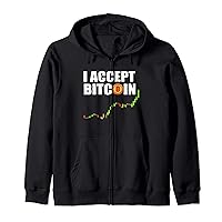 Funny Crypto For Men I Accept Bitcoin Zip Hoodie