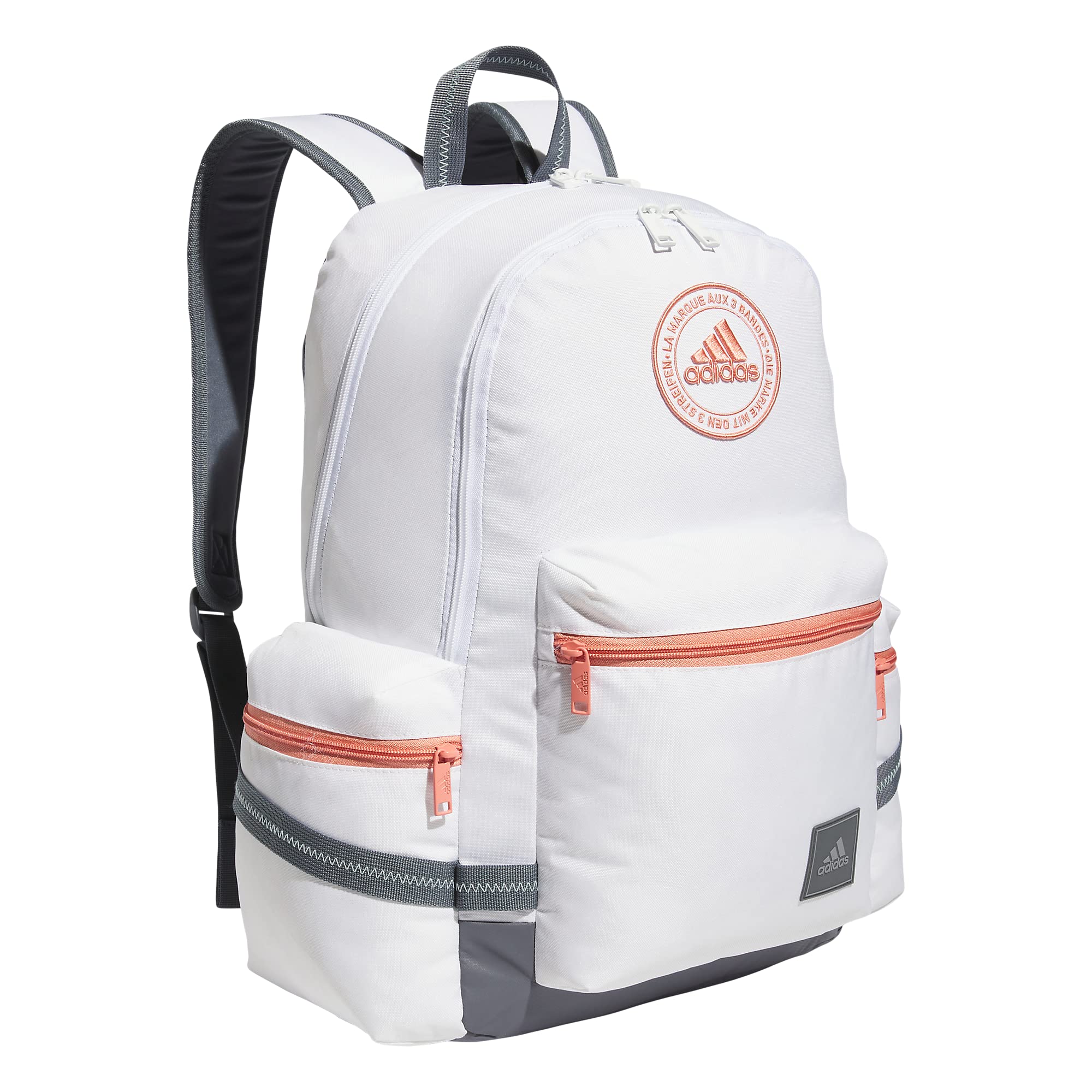adidas City Icon Backpack, White/Onix Grey/Wonder Clay, One Size