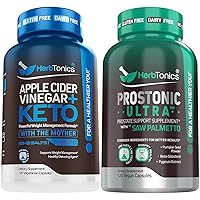 Herbtonics Apple Cider Vinegar Capsules Plus Keto BHB | Fat Burner & Weight Loss Supplement for Women & Men - Prostate Support Supplement for Men's Health | with Saw Palmetto Beta Sitosterol
