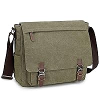 Messenger Bag for Men Retro, Canvas Satchel casual Briefcases Laptop Bag fit 13.3 15.6 Inch