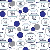 Premium Gift Wrap Wrapping Paper Roll Pattern - Celebration Party Shower - It's a Boy Blue Baby Shower