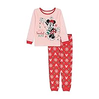 Disney Kids' Mickey Minnie Mouse 2-Piece Snug-fit Cotton Pajama Set