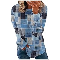 Fall Fashion, Long Sleeve Shirts for Women Cute Print Graphic Tees Blouses Casual Plus Size Basic Tops