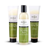 Max Green Alchemy Vegan Hair Care Trio: Styling Gel, Sculpting Tube & Smoothing Balm - Organic Formulas for Flexible, Extreme Style & Smooth Shine | Men & Women's Curly Hair Solutions