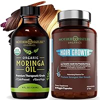 Nourish and Strengthen Your Hair from the Inside Out with Mother Nature Organics' Moringa Oil and Hair Growth Capsules - A Perfect Combination for Healthy, Strong Hair