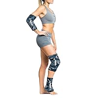 FreezeSleeve Ice & Heat Therapy Sleeve- Reusable, Flexible Gel Hot/Cold Pack, 360 Coverage for Knee, Elbow, Ankle, Wrist- Blue Camo, Large
