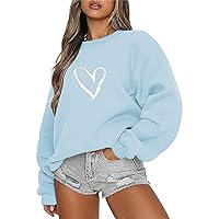Oversized Sweatshirts For Women Long Sleeve Crewneck Fleece Fall Fashion Pullover Teen Girls Y2K Clothes Casual Tops
