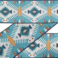 Blue Aztec Southwestern Ribbon Trim Tape Fabric Laces for Crafts Printed Dupion Trim by 9 Yard Sewing Accessories 2 Inches