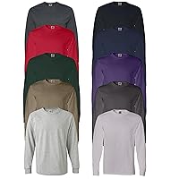 Men's Heavy Cotton Long Sleeve T-Shirt, Multipack of 1I3I6I10