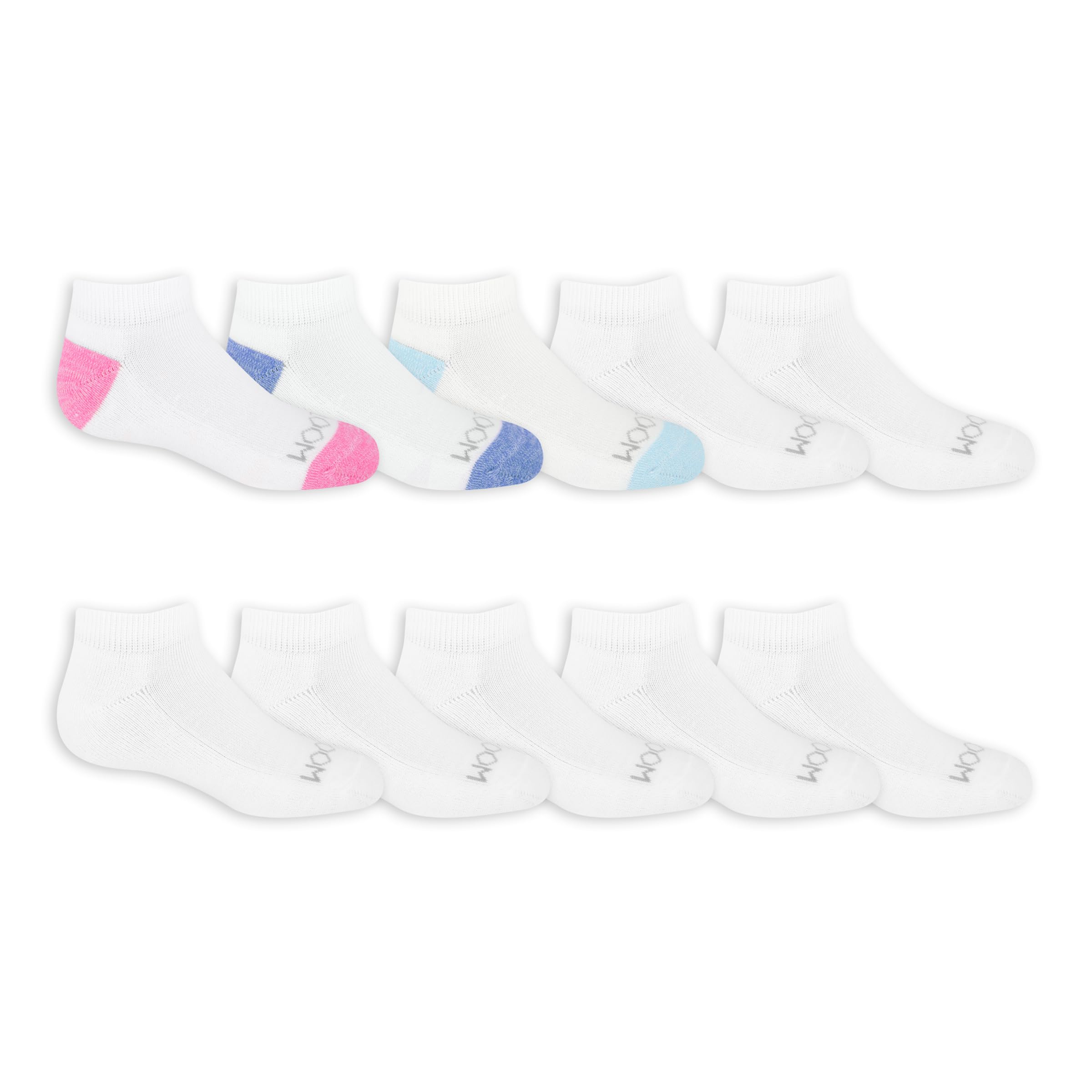Fruit of the Loom Girls' Everyday Soft Low Cut Socks (10 Pack)
