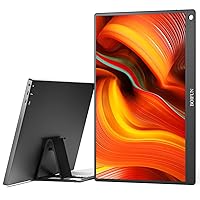 Portable Monitor - 15.8'' USB C HDMI Display, 1080P FHD IPS Second Screen for Laptop Desktop, 100% sRGB Gaming Monitor with Speakers for PC MAC PS4 PS5 Xbox Smartphone, Leather Cover Included