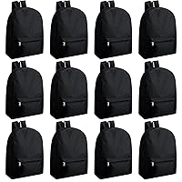 Amylove 12 Pack Backpack in Bulk 17 inch Lightweight Student Outdoor Travel Book Bag Kid Classic School Bookbag for Boy Girl (Black)