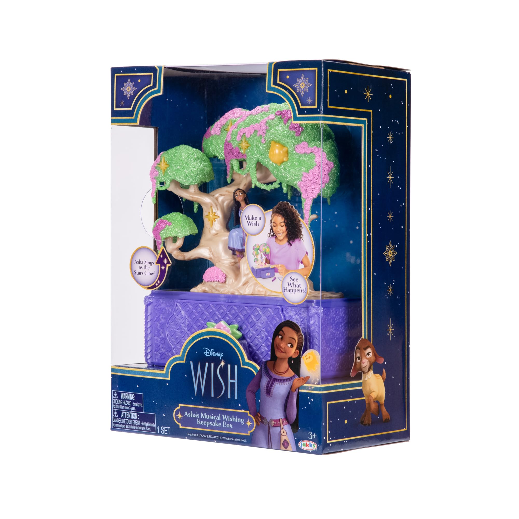Disney's Wish Jewelry Box Asha's Wishing Tree Keepsake Musical Box with Star Toy Ring